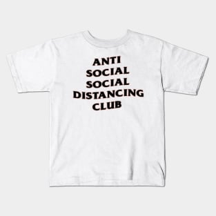 Anti Social Social Distancing Club (Black and Pink) Kids T-Shirt